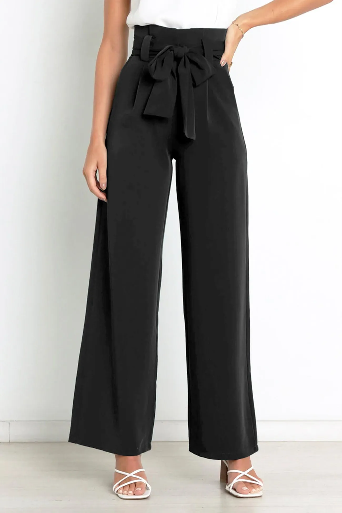 Solid Color Wide Leg Suit Pants