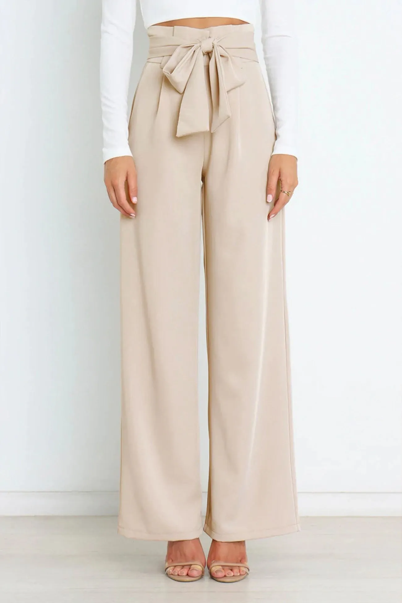 Solid Color Wide Leg Suit Pants