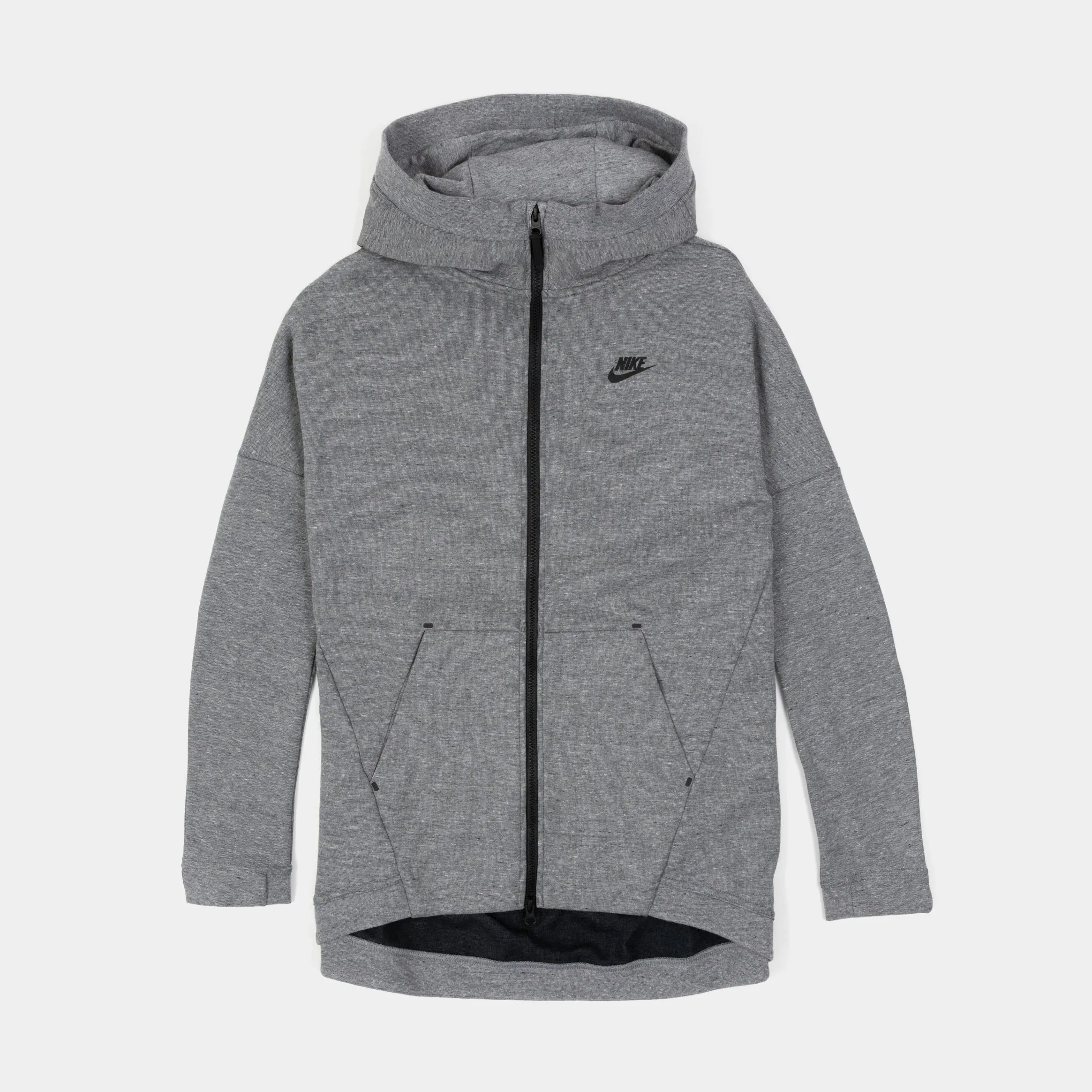 Tech Fleece Cape Full Zip Womens Hoodie (Grey/Carbon)