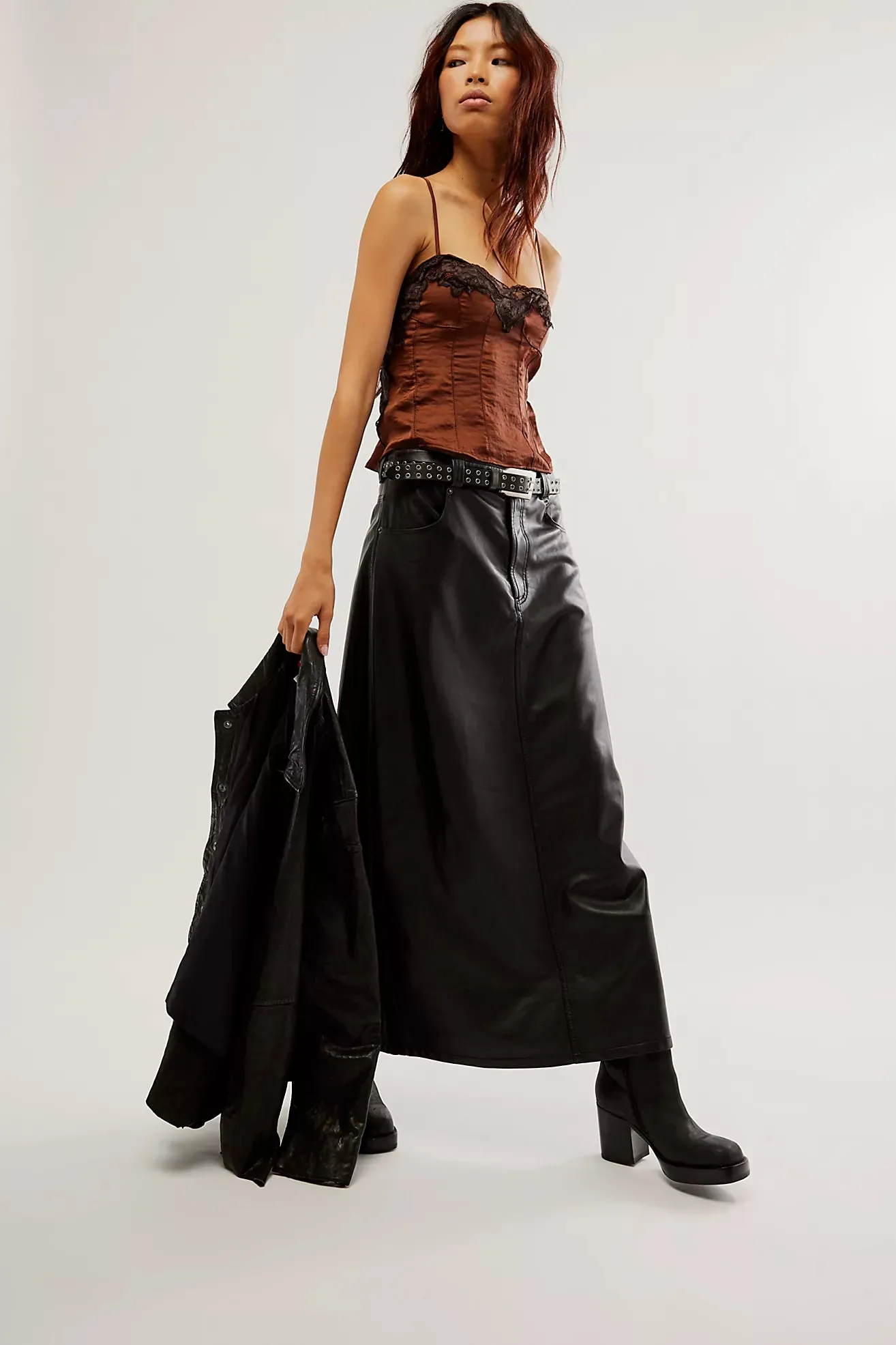 The City Slicker Vegan Leather Skirt by Free People