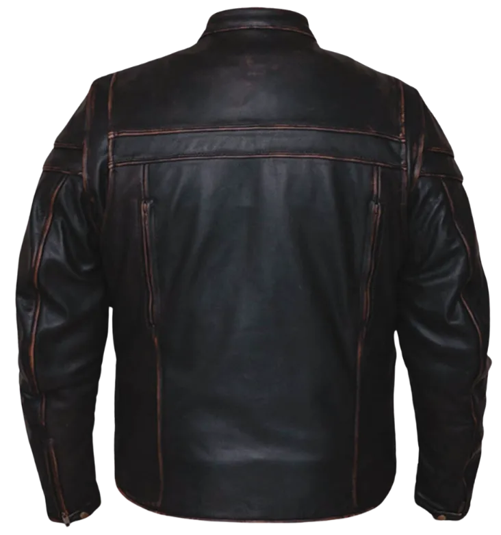 The "Jax" Weathered Brown Leather Motorcycle Jacket