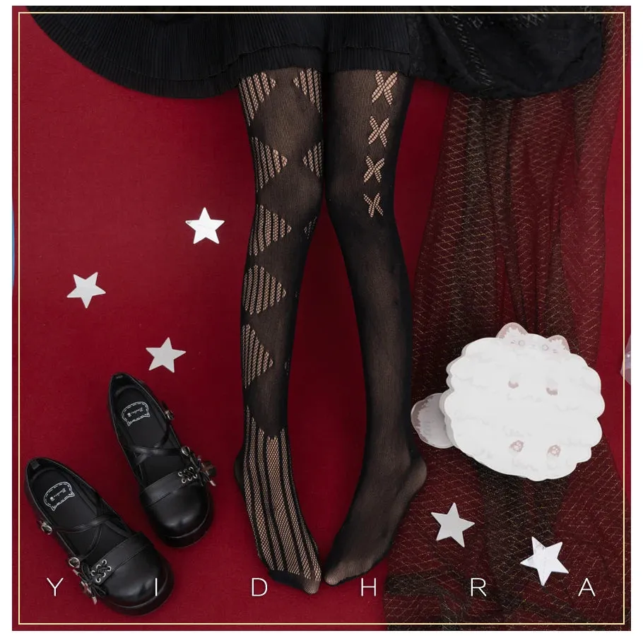 The Witch ~ Gothic Lolita Tights Mesh Pantyhose by Yidhra