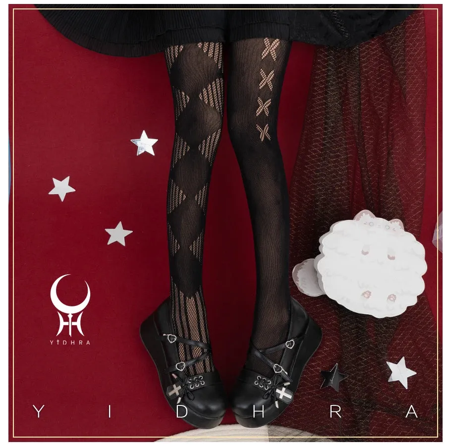 The Witch ~ Gothic Lolita Tights Mesh Pantyhose by Yidhra