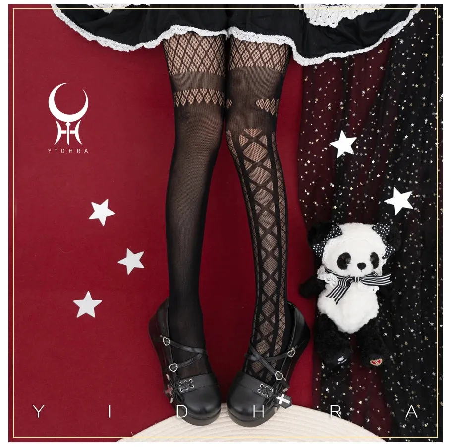 The Witch ~ Gothic Lolita Tights Mesh Pantyhose by Yidhra