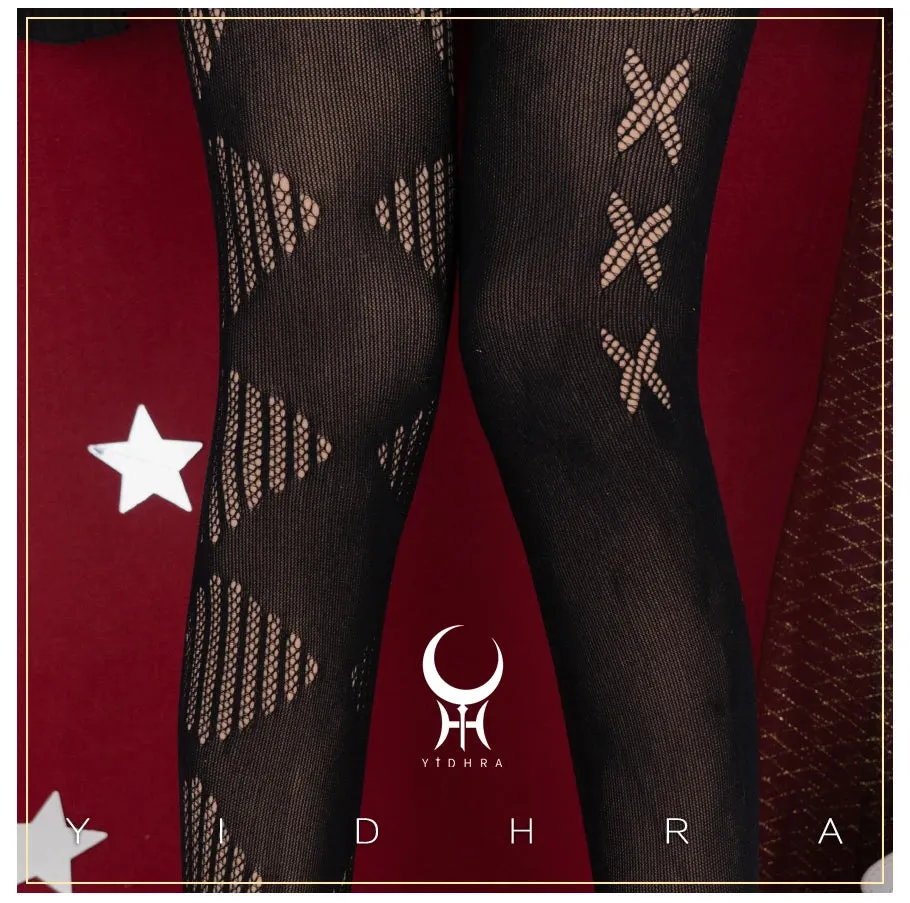 The Witch ~ Gothic Lolita Tights Mesh Pantyhose by Yidhra