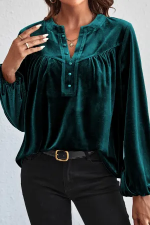 Time For Fun "Velvet" Top Teal