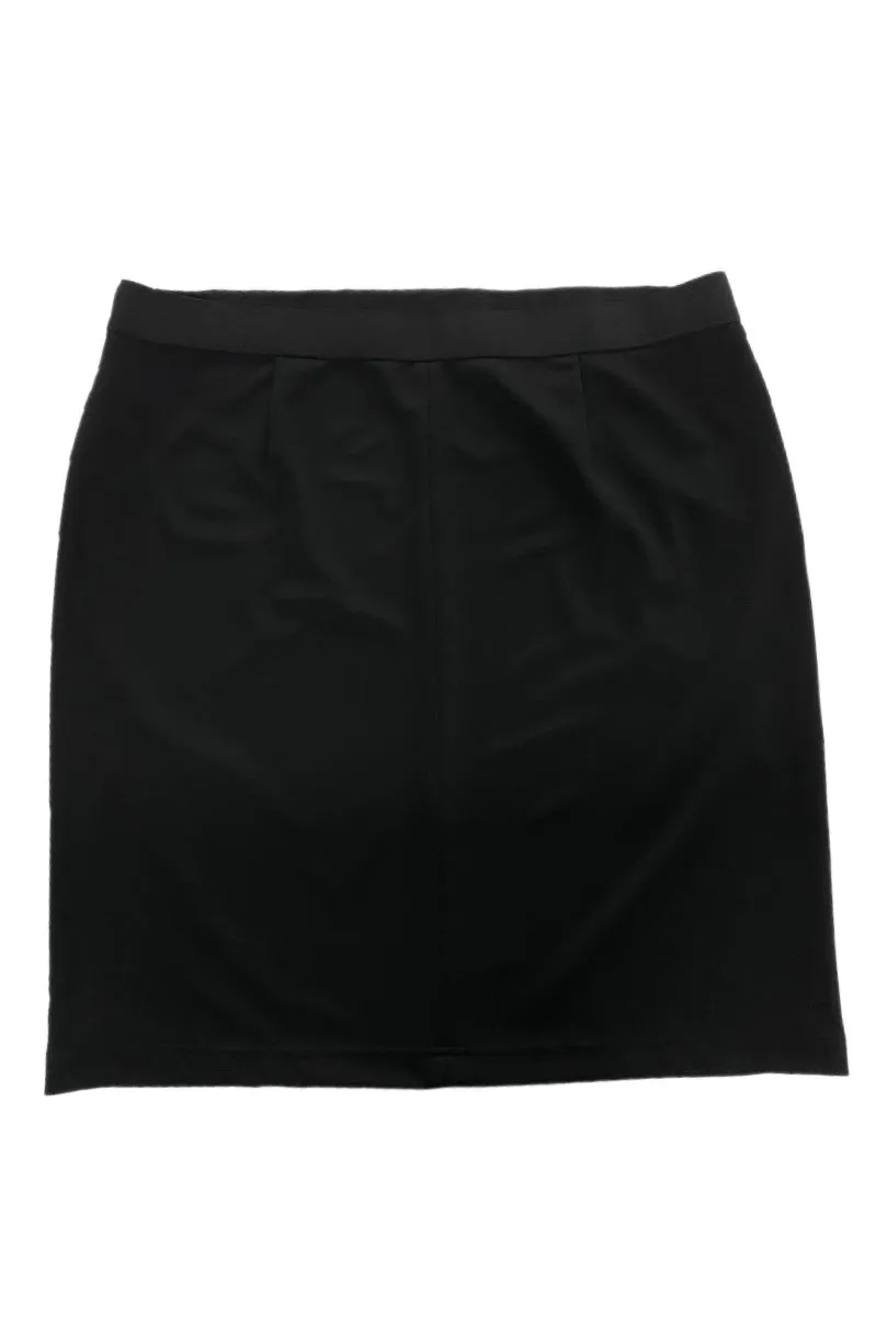 Twill Knee Length Skirt Style 151-56B in Black