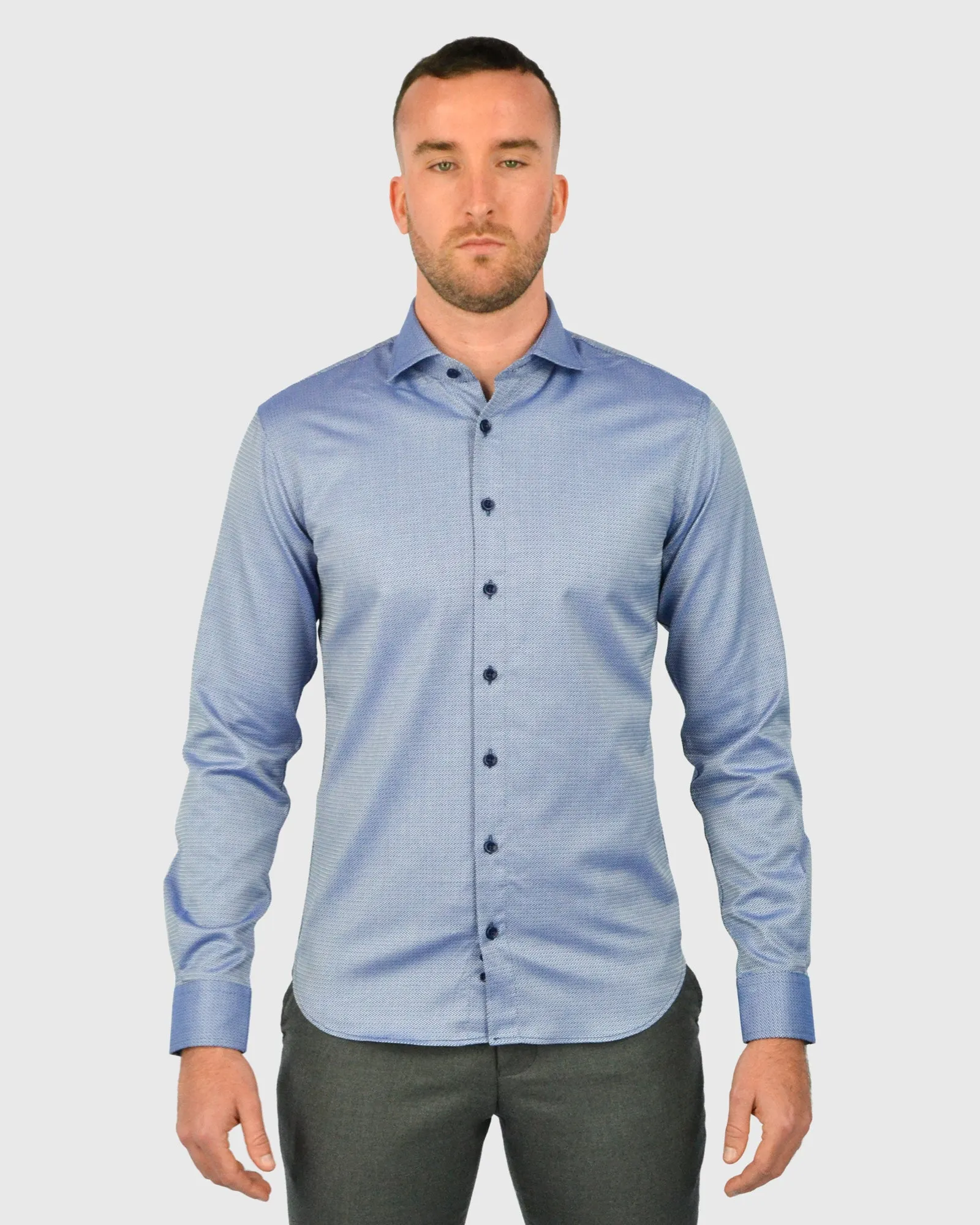 VINCENT & FRANKS S21CH0160 RYB-BLUE SLIM SC SHIRT