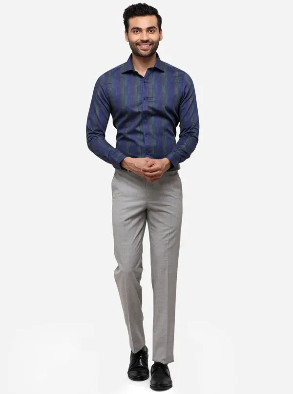 Violet Striped Slim Fit Party Wear Shirt | Wyre