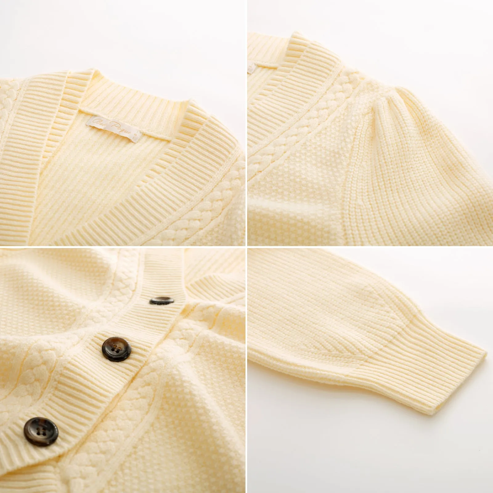 Waffle Knit Button-Down Cardigan Sweater Long Sleeve Vintage Chunky Cable Coats