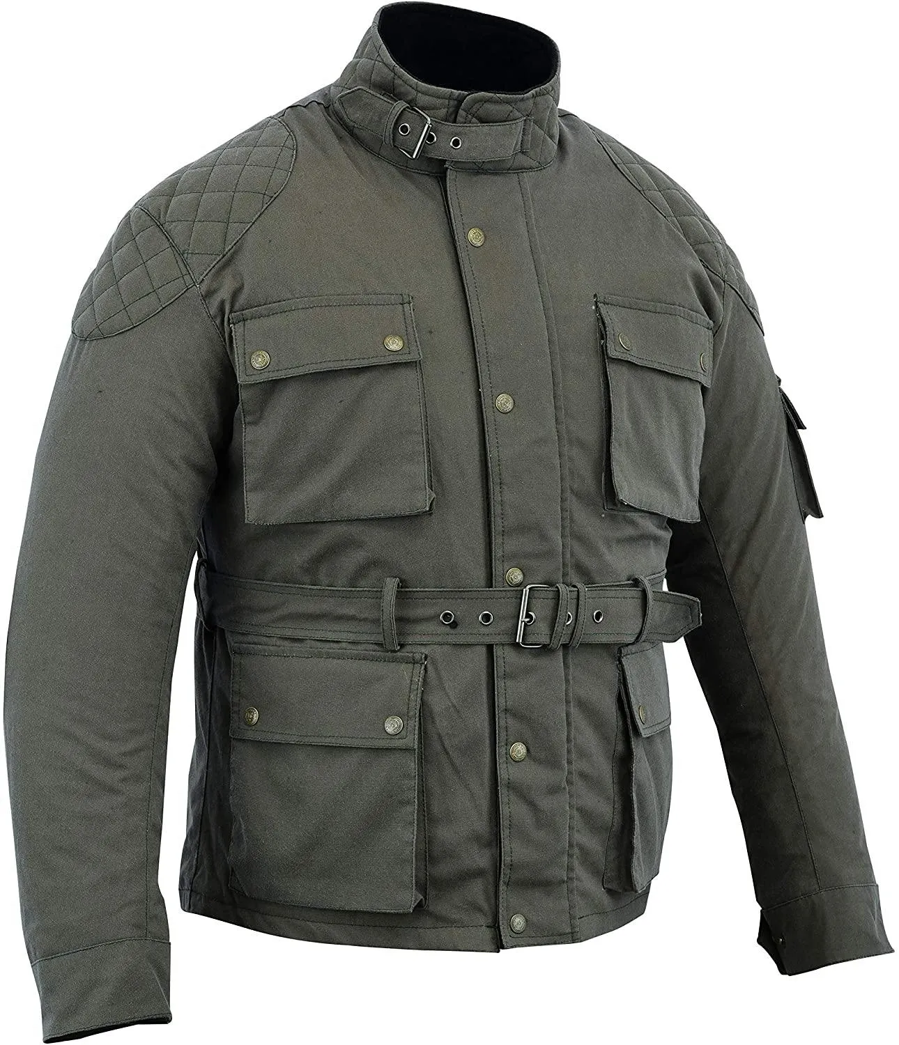 Warrior Gears Waxed Cotton Motorcycle Suit | 2 PC -Military Green