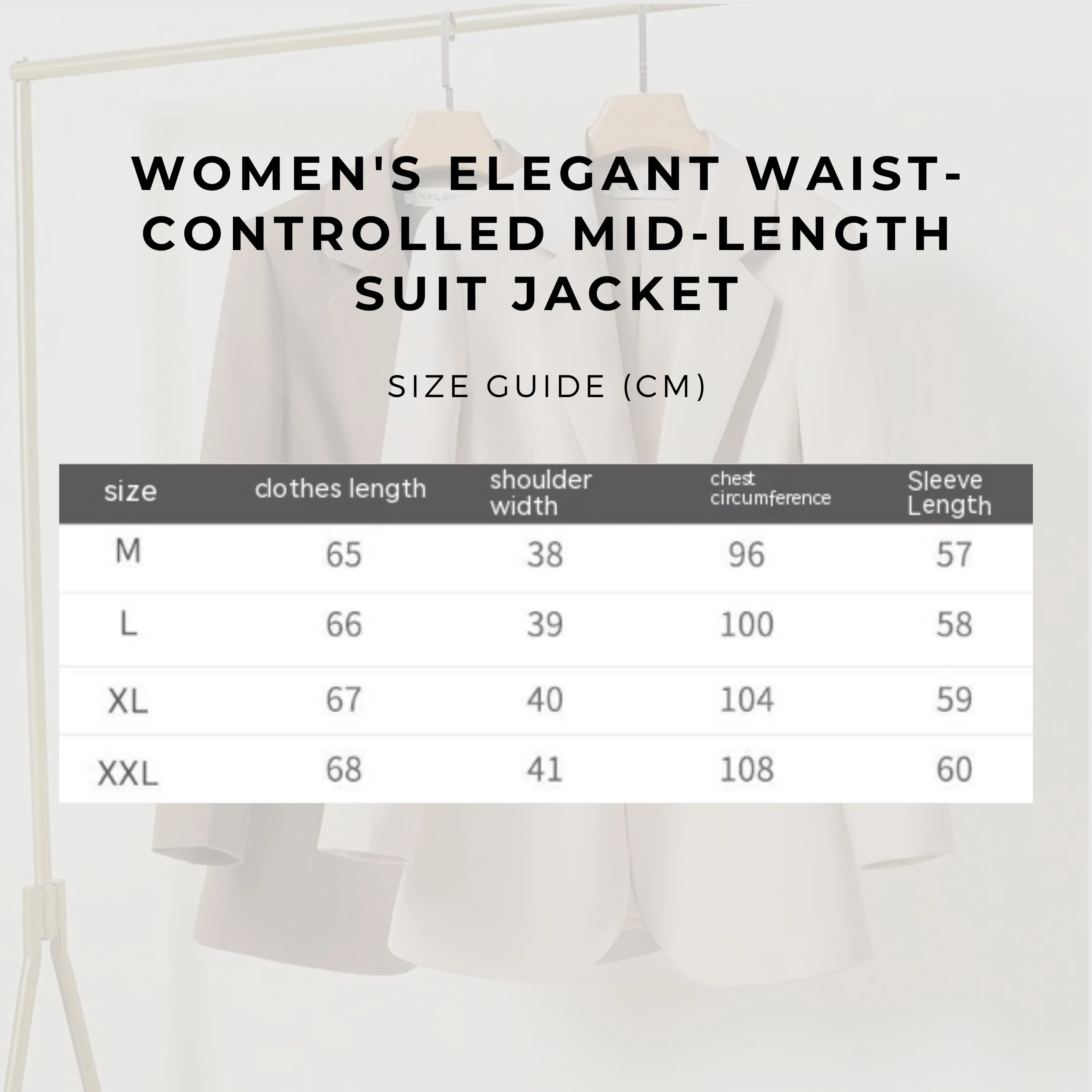 Women's Elegant Waist-controlled Mid-length Suit Jacket